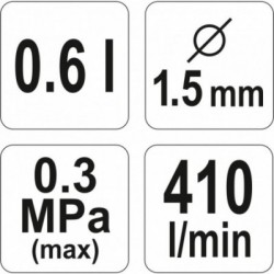 Dažymo pistoletas HVLP 0,6L 1,5mm