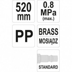 Oro pūtimo pistoletas labai ilgas, 520mm