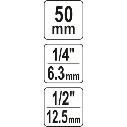 Smūginis adapteris, 1/2'(12,5mm) - 1/4'(6.3mm)