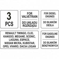 Variklio fiksavimo įrankių komplektas, RENAULT 1,4 1,6 1,8 2,0 16V