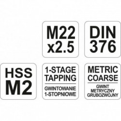 Sriegiklis M22x2.5, HSS M2