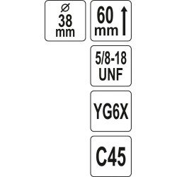 Universali gręžimo karūna TCT 5/8" 38 mm