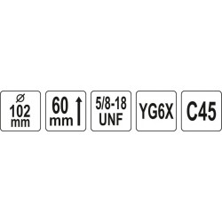 Universali gręžimo karūna TCT 5/8" 102 mm