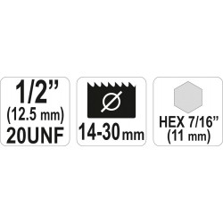 Laikiklis gręžimo karūnai 14-30 mm, 1/2", HEX antgalis
