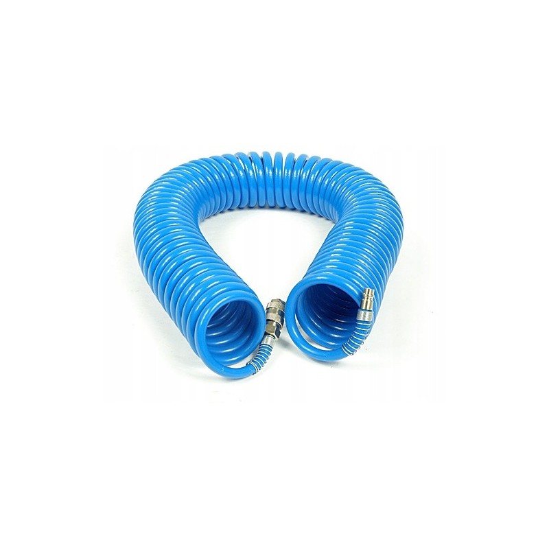 Spiralinė pneumatinė žarna 5mmx8mmx15m, su greitomis jungtimis, PE