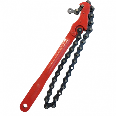 Oil filter wrench with chain
