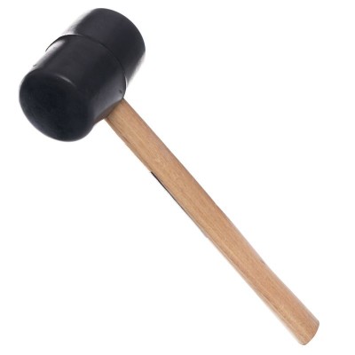 Rubber mallet with wooden...