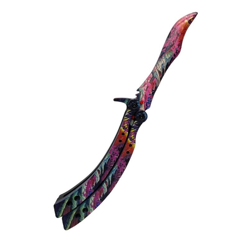 Medinis CS:GO butterfly stiliaus peilis, lenktas - 25cm
