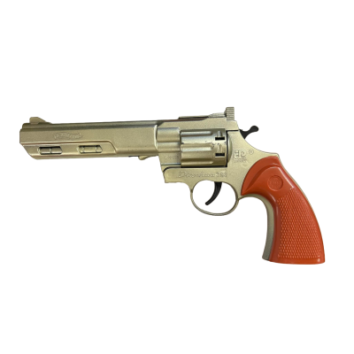 A revolver-style pistol...