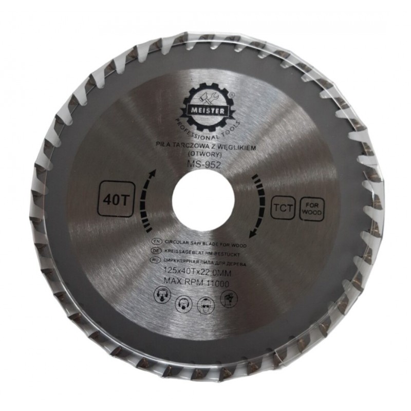 Medienos pjovimo diskas 125×22.2mm, 40T