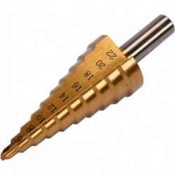 Pakopinis grąžtas skylės platinimui, 4-22mm, YATO