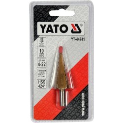 Pakopinis grąžtas skylės platinimui, 4-22mm, YATO