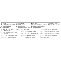 Galvučių rinkinys su terkšle 1/4(6.3 mm) 42vnt.