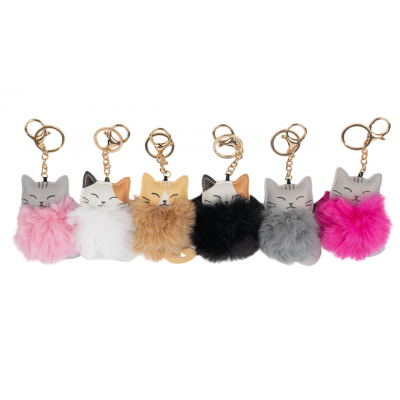 Fluffy key chain - kitten