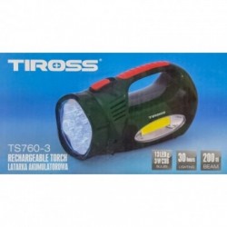 Rankinis įkraunamas žibintuvėlis, 13 LED + 3W COB, TIROSS