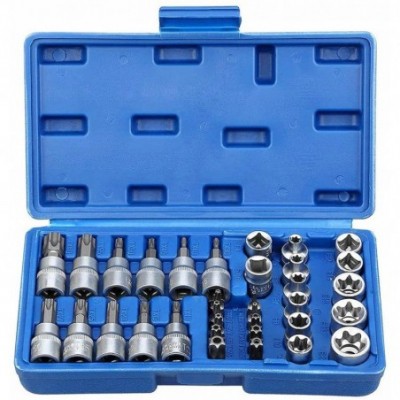 Galvučių rinkinys, Torx, 34vnt., 3/8, Cr-V