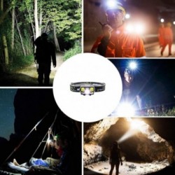 Galingas prožektorius ant galvos, COB + XPE šviesos diodas, pakraunamas USB, judesio jutiklis, 350LM