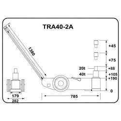 Pneumo-hidraulinis domkratas 40t/ 20t