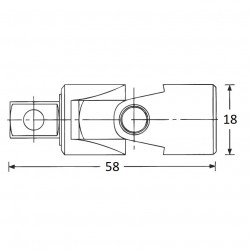 Universalus šarnyras 3/ 8" 58mm