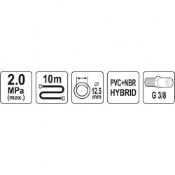 Žarna hibridinė su išoriniais sriegiais 3/ 8" (Ø12.5x17mm) 10m