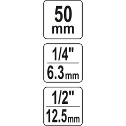 Adapteris suktuvui smūg. 1/ 2" - HEX 1/ 4" , 50mmL