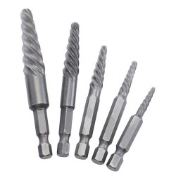 Užlūžusių varžtų išsukėjų rinkininys 1/ 4" HEX 5vnt. (stambus sriegis)