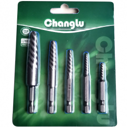 Užlūžusių varžtų išsukėjų rinkininys 1/ 4" HEX 5vnt. (stambus sriegis)