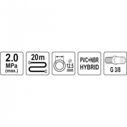 Žarna hibridinė su išoriniais sriegiais 3/ 8" (Ø12.5x17mm) 20m