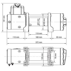 Elektrinė gervė 12V 4500LBS/ 2040KG (Sintetinis lynas)