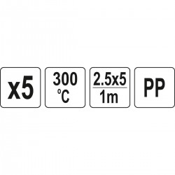 Plastiko suvirinimo juostų rinkinys (5vnt) (PP polipropilenas) 2.5x5mm 5х1m