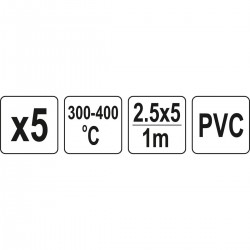 Plastiko suvirinimo juostų rinkinys (5vnt) (PVC polivinilchloridas) 2.5x5mm 5х1m