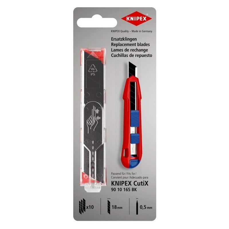 Geležtė nulaužiama peiliui 18mm (10vnt) KNIPEX