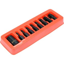 1/ 2" Galvučių smūginių su antgaliais rinkinys (torx) (9vnt)