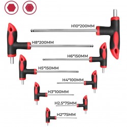 T-tipo šešiakampių raktų rinkinys TORX ir HEX (apvalia galvute) 16vnt.