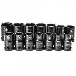 1/ 2'' Smūginių galvučių rinkinys (10-24mm)(14vnt)(plonasienės)