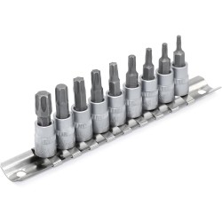 Galvučių su antgaliu rinkinys 3/ 8" (T-10-T-60)(torx) 9vnt.