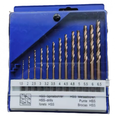 Grąžtų rinkinys HSS 1/ 4" 13vnt. (cobalt) 1.5-6.5mm