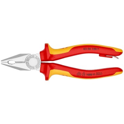 Kombinuotos replės elektrikui 180mm VDE KNIPEX