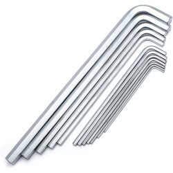 L-tipo šešiakampių raktų rinkinys (prailgintų)(12vnt) 1/ 16"-3/ 8" (colinė sistema)