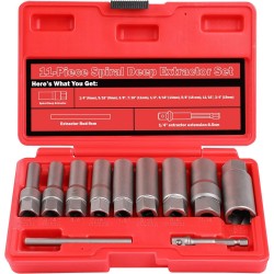 Pažeistų veržlių atsukėjų 3/ 8'' rinkinys 11vnt. (6-19mm)