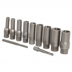 Pažeistų veržlių atsukėjų 3/ 8'' rinkinys 11vnt. (6-19mm)