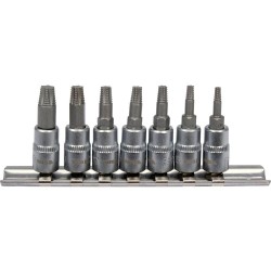 Užlūžusių varžtų išsukėjų rinkinys 1/ 4" TORX 7vnt. (smulkus sriegis)