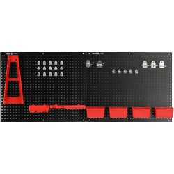Įrankių stendas (metalinis)(pakabinamas) su dėžutėmis ir laikikliais 34vnt.