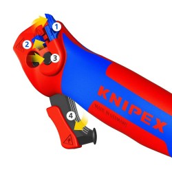 Terkšlinis kabelio nužievinimo peilis su kreipiančiąją KNIPEX