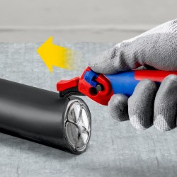 Terkšlinis kabelio nužievinimo peilis su kreipiančiąją KNIPEX