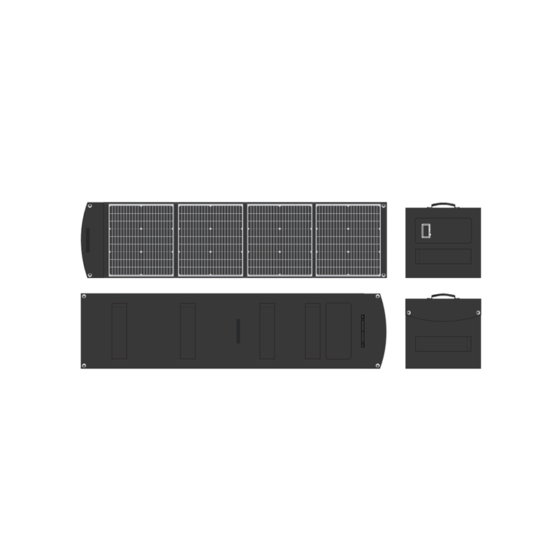 Sulankstoma saulės panelė 200W su XT60 4in1 kabeliu Sulankstoma saulės panelė 200W su XT60 4in1 kabeliu