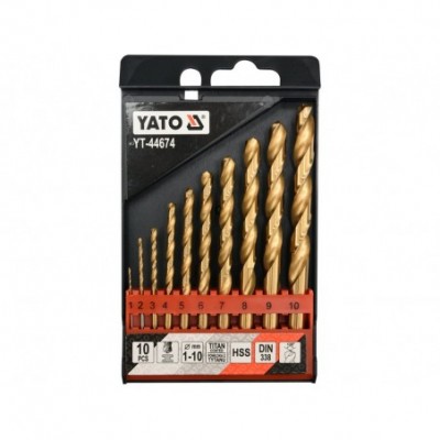 Grąžtų rinkinys, HSS-Titan, 1-10 mm, 10 vnt