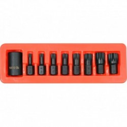 Smūginių antgalių rinkinys 1/2", SPLINE (XZN), M6-M18, 9 vnt.