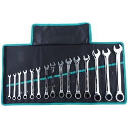 Kombinuotų raktų su terkšle rinkinys 15vnt. (8-24mm)