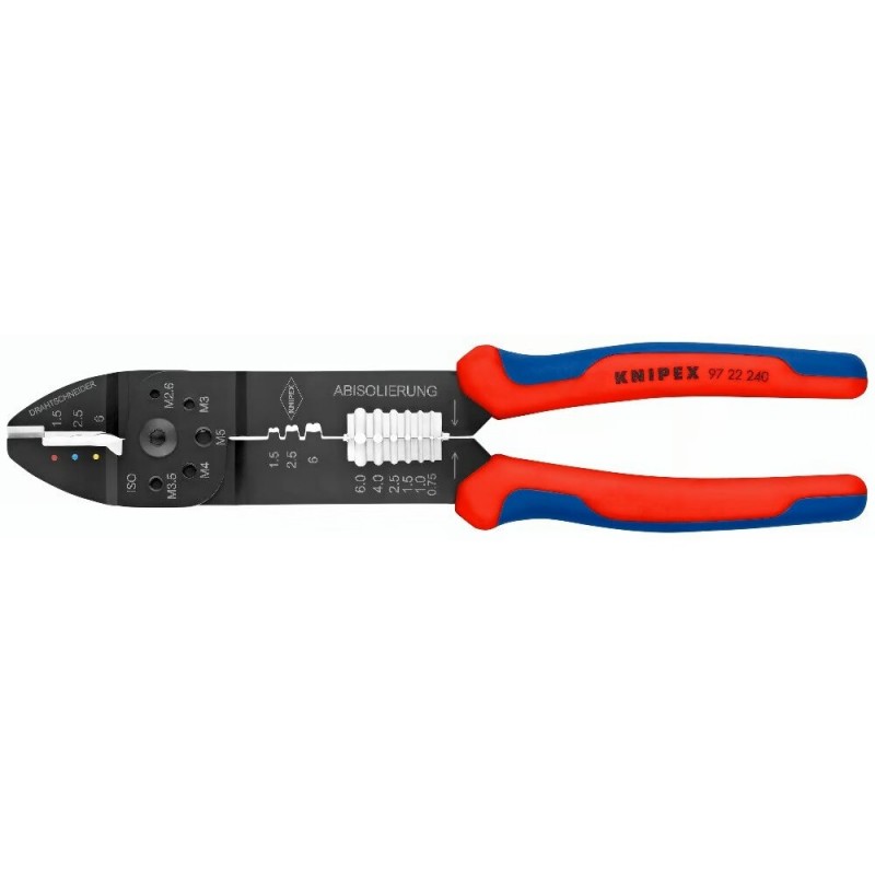 Replės laidų užspaudimui ir nuvalymui 240mm KNIPEX Replės laidų užspaudimui ir nuvalymui 240mm KNIPEX